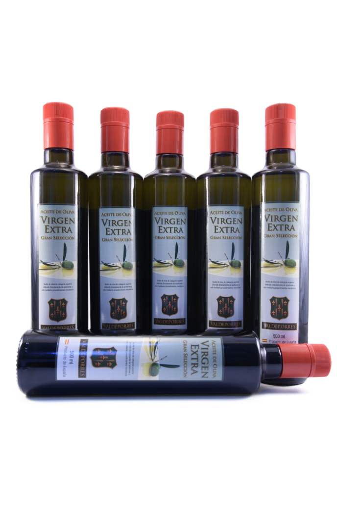 Botellas aceite de oliva sin fondo